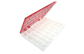 ESTOJO/CAIXA PARA BANDAS ORTODÔNTICAS UNIVERSAIS - SUPERIOR - D/E - COR VERMELHA - MORELLI