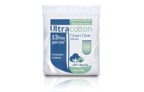 COMPRESSA DE GAZE 13 FIOS 7,5CM X 7,5CM - ULTRACOTTON