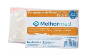 Compressa de Gaze Estéril 11 Fios Com 10 - Melhormed