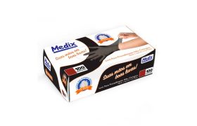 Luva de Procedimento de Nitrilo Preta Sem Pó - Medix