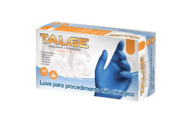Luva de Procedimento de Nitrilo Azul Sem Pó - Talge