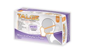 Mascara Cirúrgica Descartável Com Tiras Tripla Branca Com 50 - Talge
