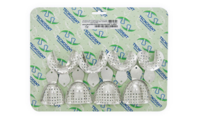 Moldeira Aluminio Perfurada Desdentando Rasa com 8 - Tecnodent